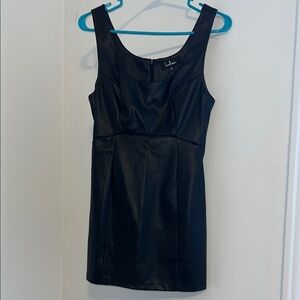Lulu's Sleek faux leather Black Mini Dress Sz S EUC
